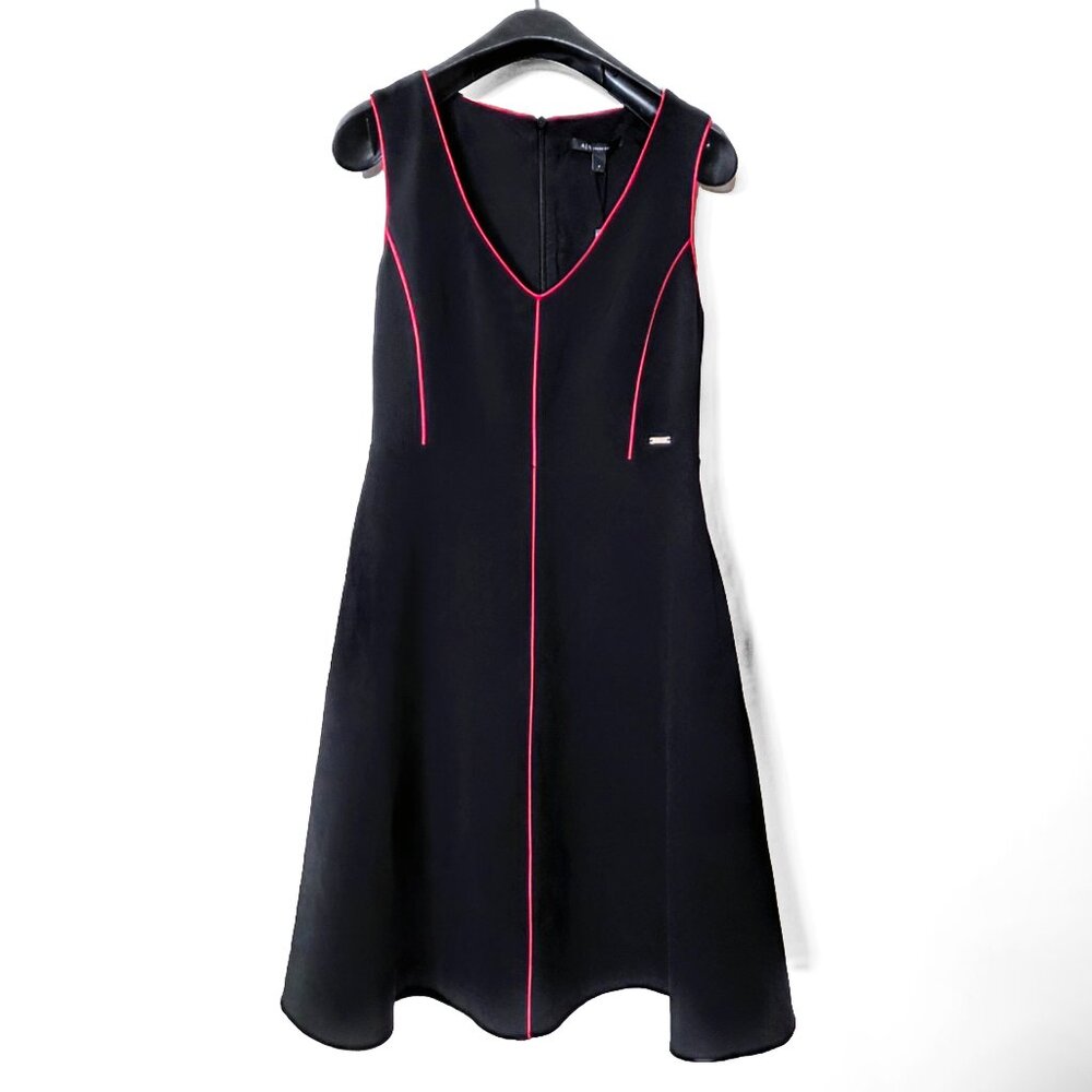 A|X Armani Exchange - Women's V-Neck Sleeveless Dress - Sz 2, Black